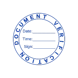 Document verification digital stamp with details stamp designs