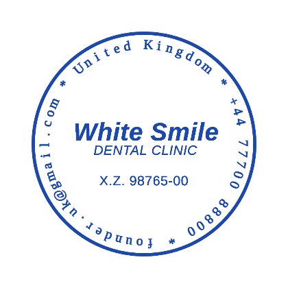 dental health company stamp blue circle