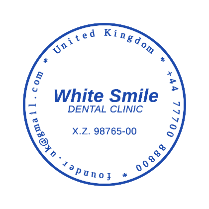 dental health company stamp blue round