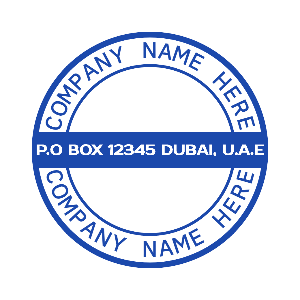 round company stamp uae dubai blue