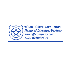 company director digital rubber stamp blue