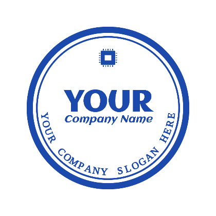 company stamp blue round