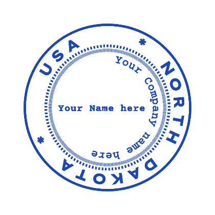 LLC usa company blue round seal digital stamp