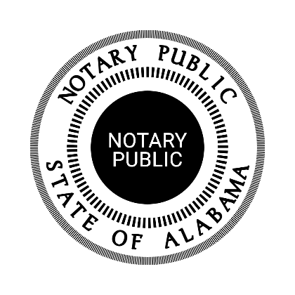 notary stamp usa black round
