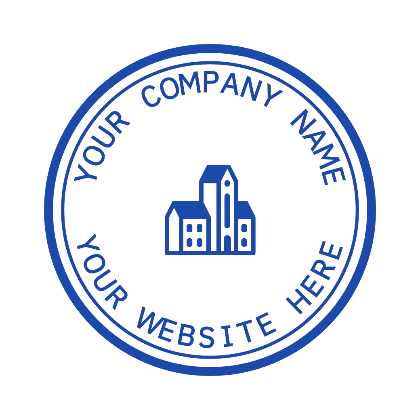 company round seal blue stamp design