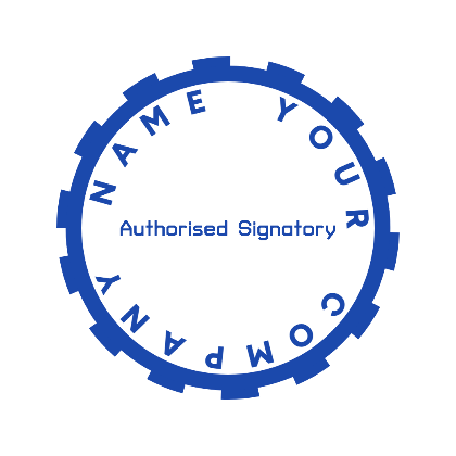 electronic stamp blue round for company authorised signatory