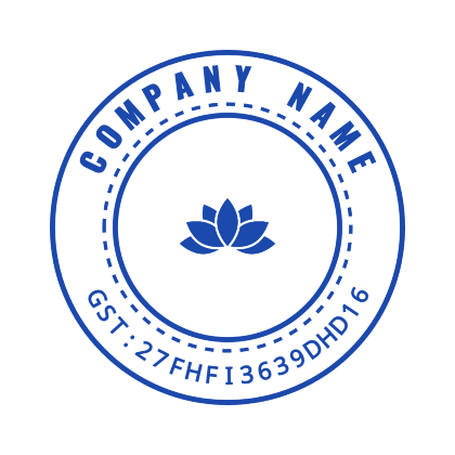 company digital stamp round blue seal stamp