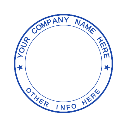 electronic stamp blue round for company with star