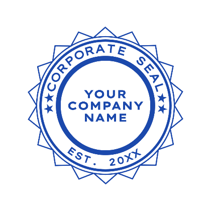 round corporate seal USA blue