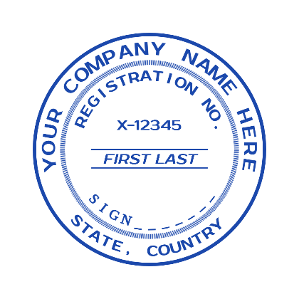 round company seal USA blue
