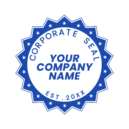 online stamp maker corporate seal USA canada blue