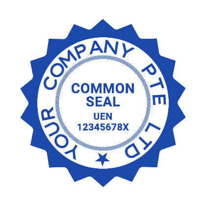 round corporate seal singapore blue