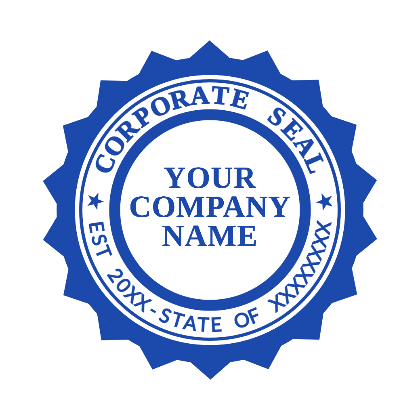 round corporate seal USA canada singapore blue