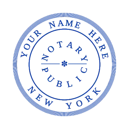 notary stamp USA digital stamp design blue