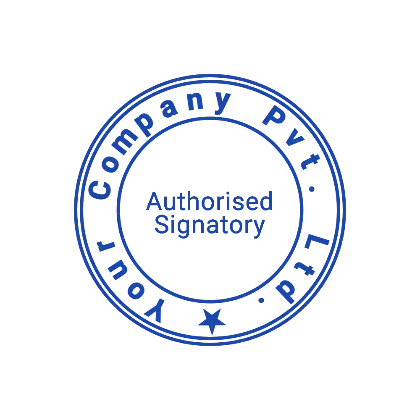 round blue stamp pvt ltd company india with star