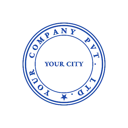 round stamp with star for private limited company in india