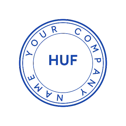 round blue huf stamp for hindu undivided family