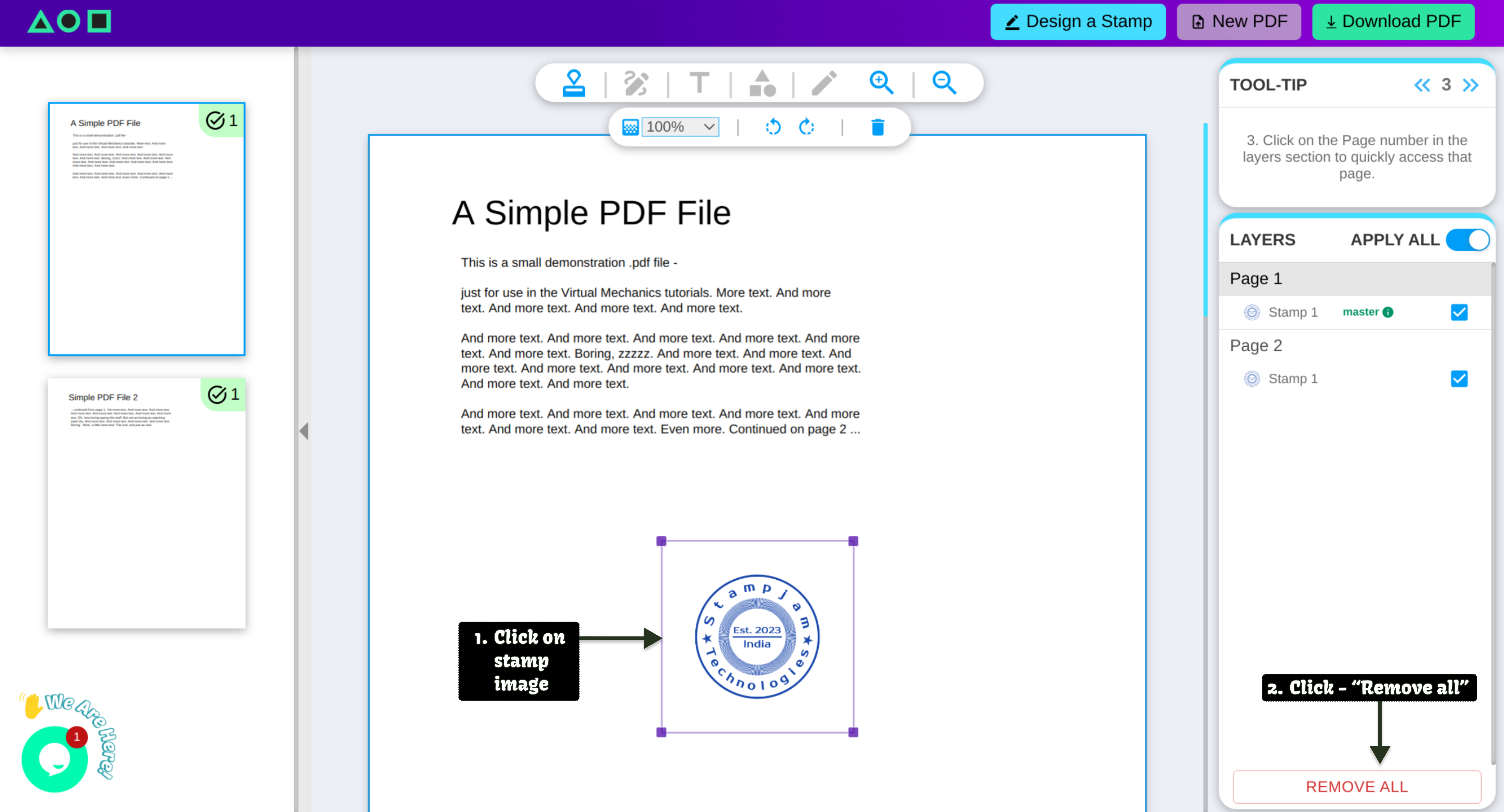 How to delete All Stamps from PDF File