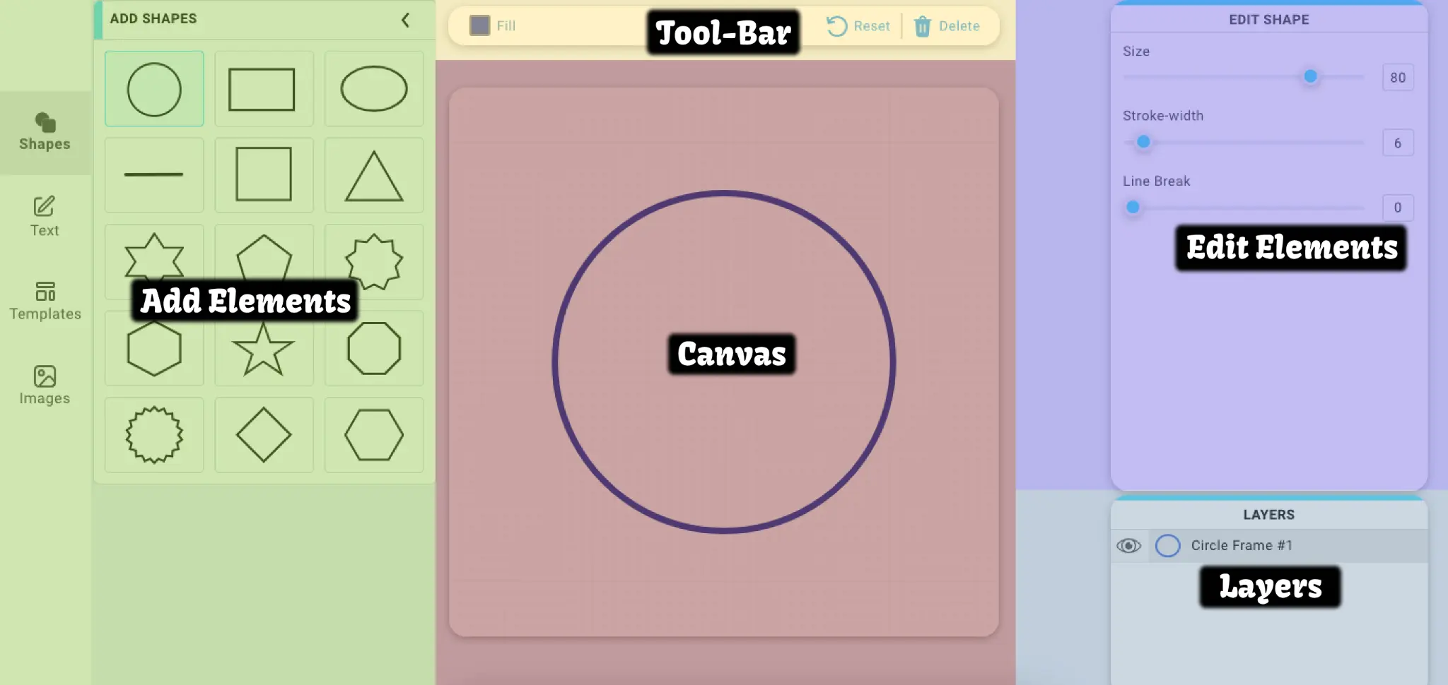 how to make a stamp online with stampjam app layout